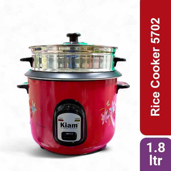 Kiam Rice Cooker Full Body 1.8 Ltr - Double pot (SS & Non Stick Pot) 5702