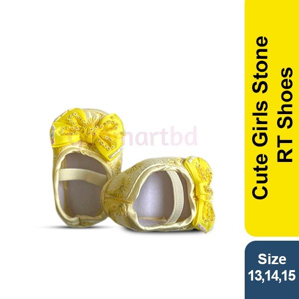 Cute Girls Stone RT Shoes -1pair (Yellow Color)