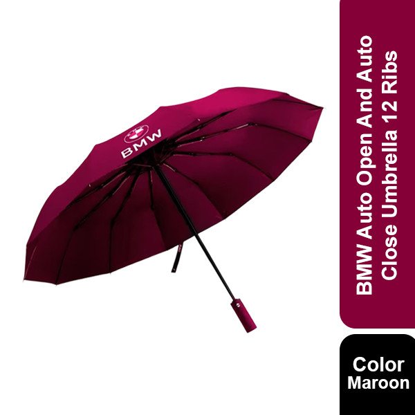 BMW Motorsport Umbrella Ribs Auto Open And Auto Close-12Ribs (Maroon)