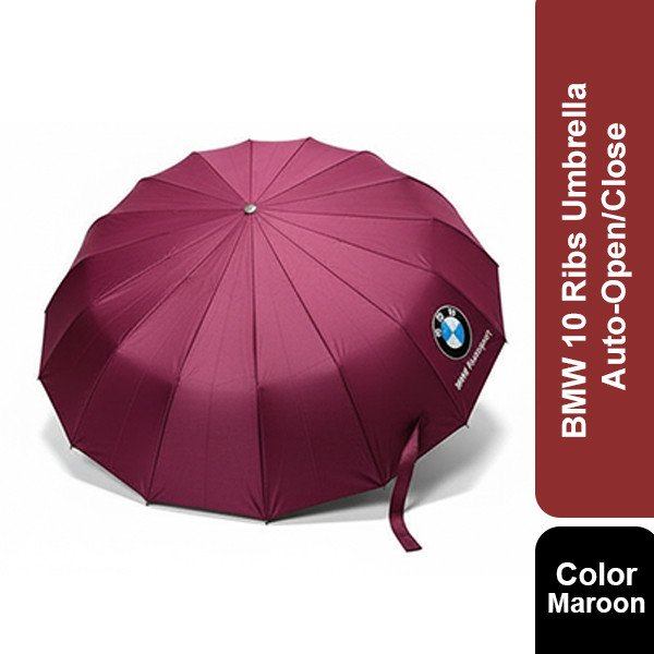 BMW Motorsport Umbrella Ribs Auto Open And Auto Close-10Ribs (Maroon)