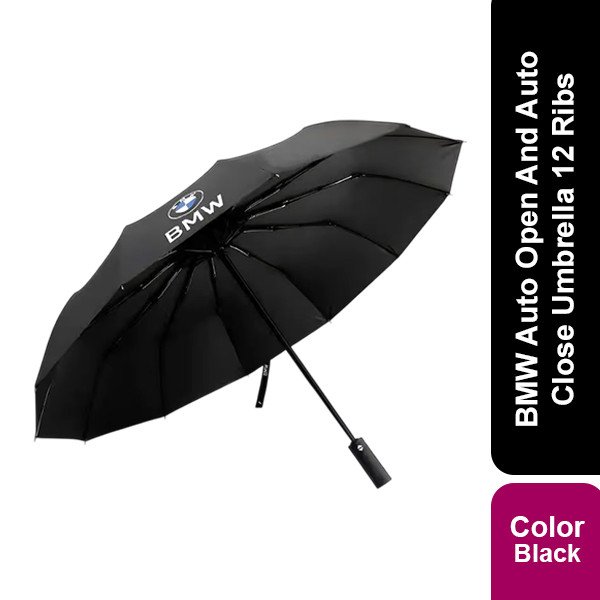 BMW Motorsport Umbrella Ribs Auto Open And Auto Close-12Ribs (Black)
