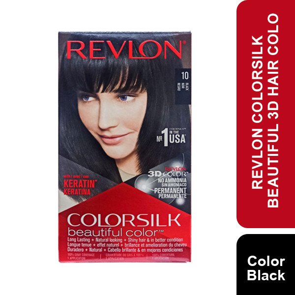 Revlon ColorSilk Beautiful 3D Hair Color-10 Black (Noir,Nero)