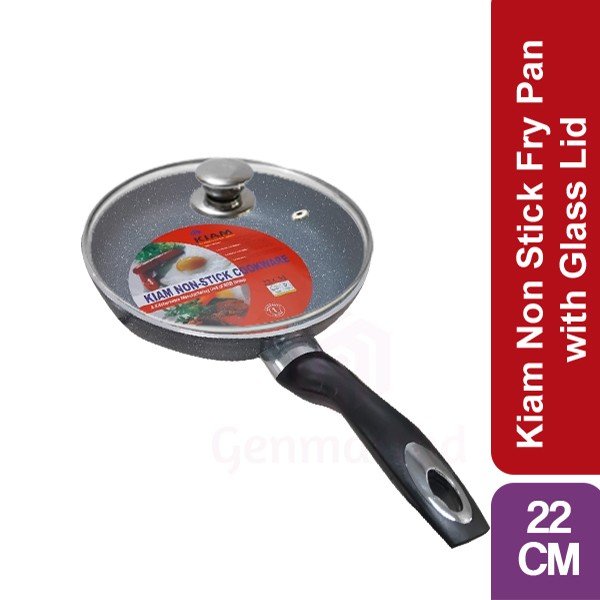 Kiam Classique Fry Pan with Glass Lid – 22 cm