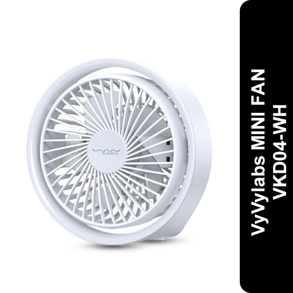 VyVylabs D04 Mini Portable Desktop Fan(with LED light) – VKD04-WH