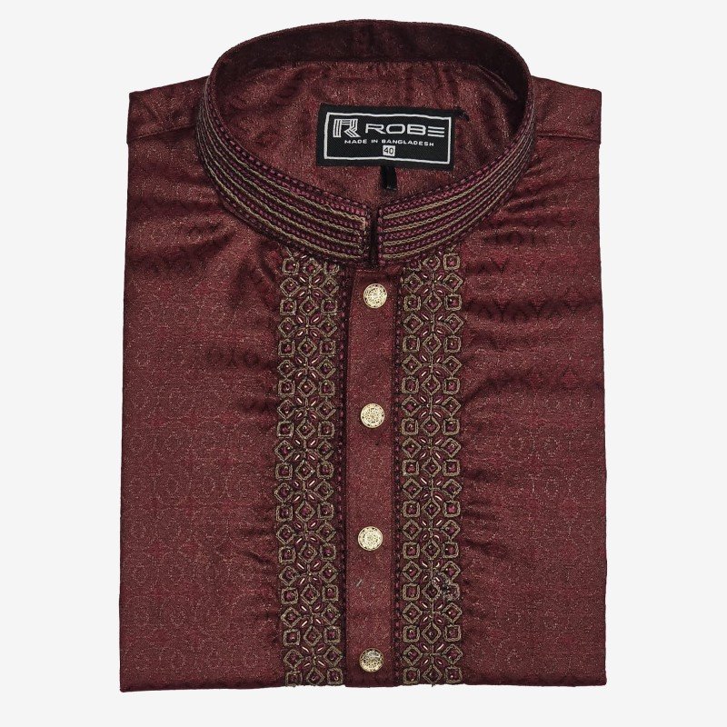 Indian Cotton Gorgeous Karchupi Panjabi(3352)