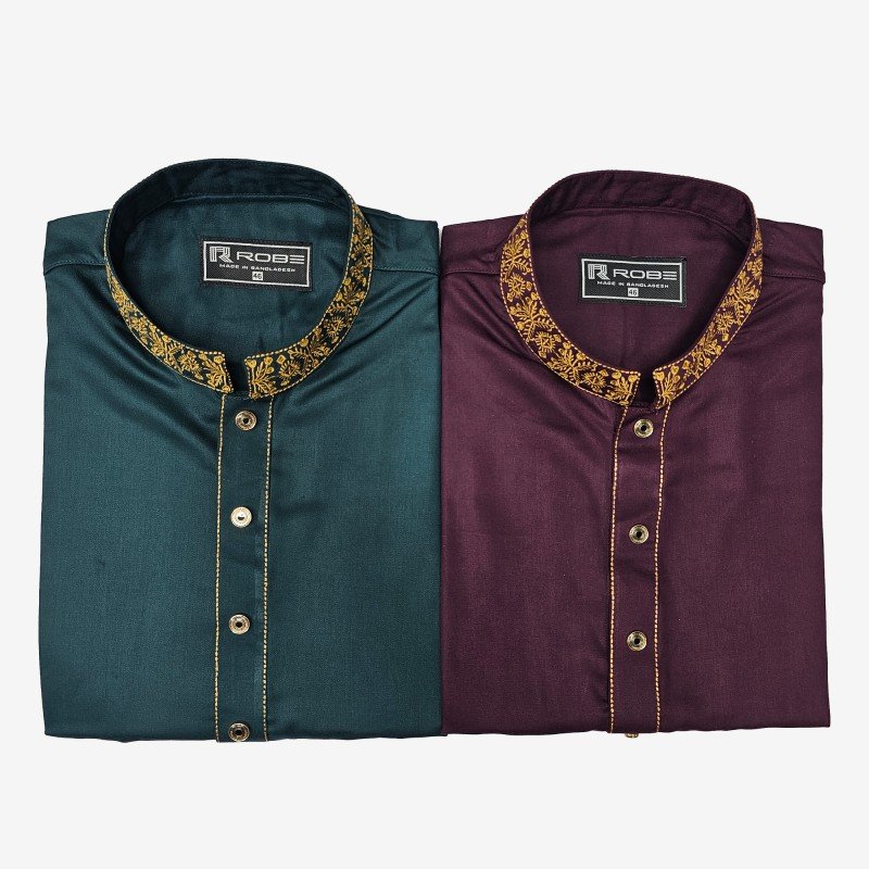 Premium Quality Panjabi-Export Cotton (Buy 1 Get 1 Free) (2733)