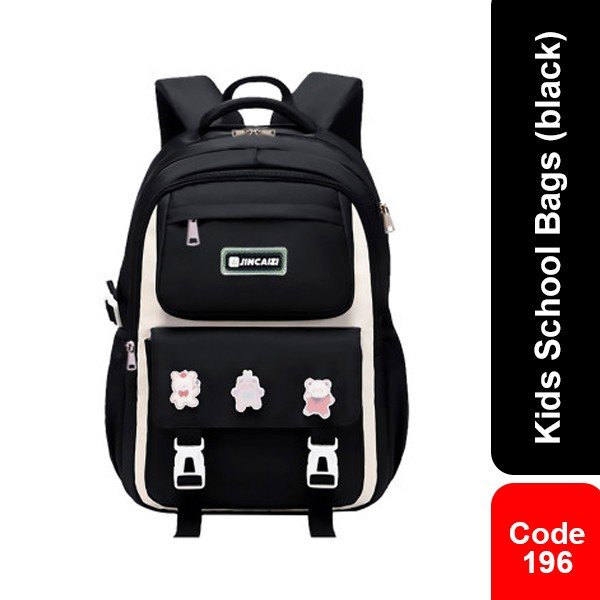 Kids Backpack Children School Bags Waterproof Primary Schoolbag Book Bag (black) 196