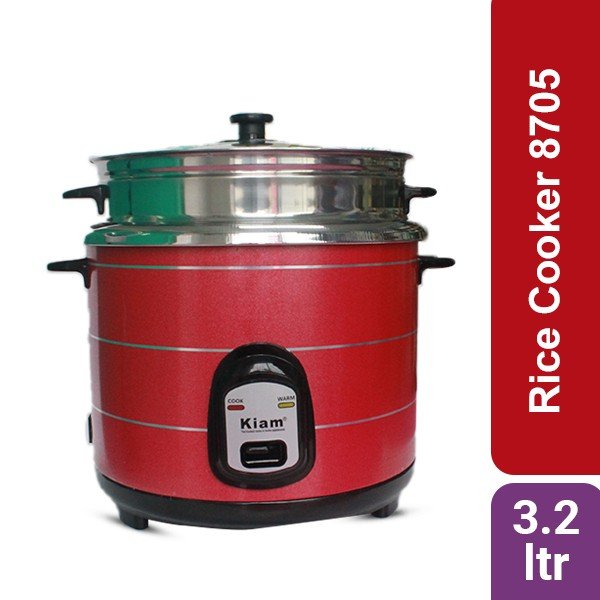 Kiam Rice Cooker 3.2 Ltr - Double pot (SS & Non Stick Pot)- SJBS-8705