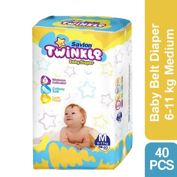 Savlon Twinkle Baby Belt Diaper 6-11 kg Medium 40 pcs