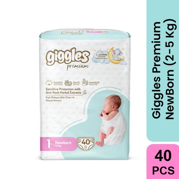 Giggles Baby Diaper 1 Newborn 2-5 Kg 40 Pcs