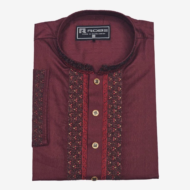 Indian Cotton Gorgeous Karchupi Panjabi(3345)