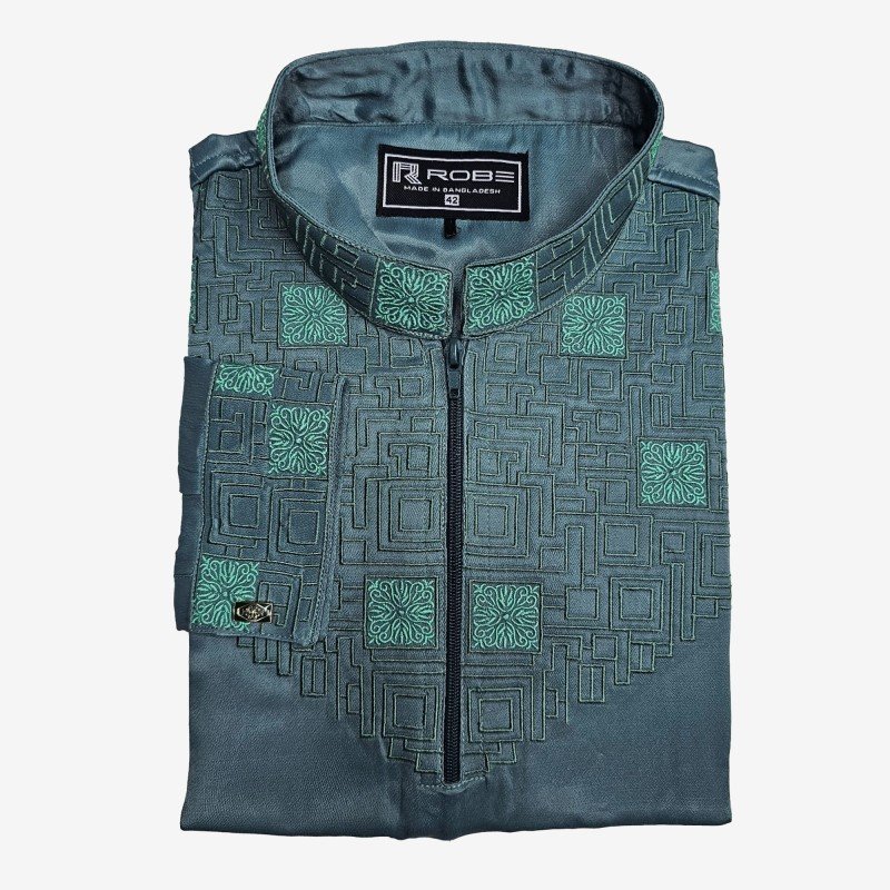 Premium Quality Zipper Style Panjabi-Export Cotton (3350)