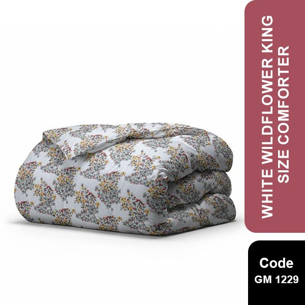 White Wildflower King Size Comforter GM 1229