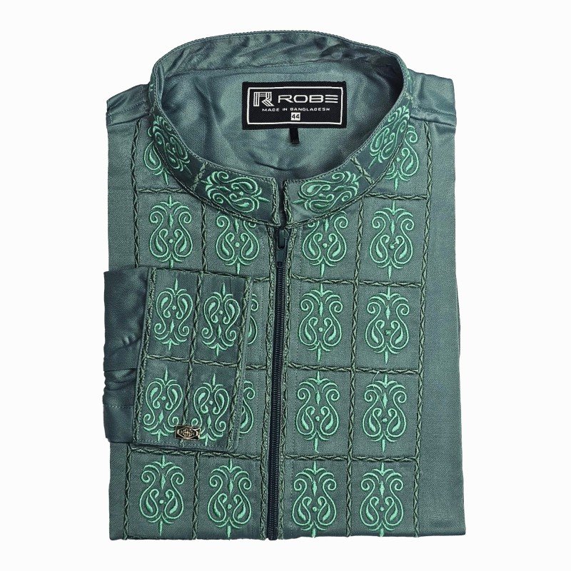Premium Quality Zipper Style Panjabi-Export Cotton (3351)