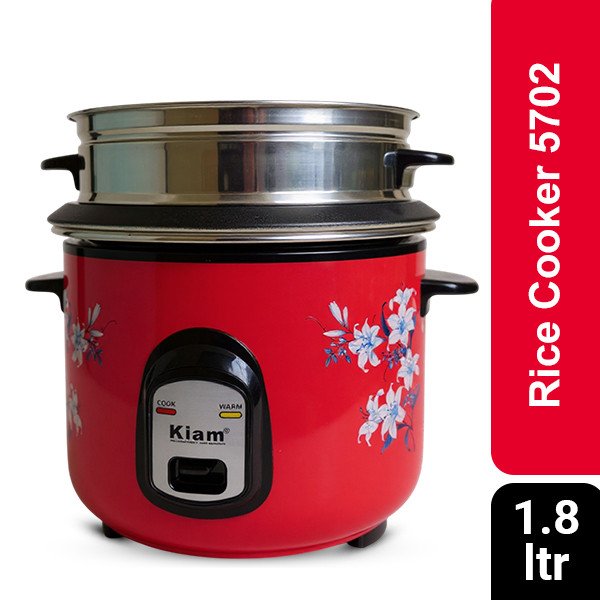 Kiam Rice Cooker Full Body 1.8 Ltr - Double pot (SS & Non Stick Pot) 5702